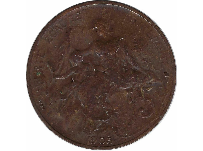 FRANCE 5 CENTIMES DUPUIS 1905 TB+