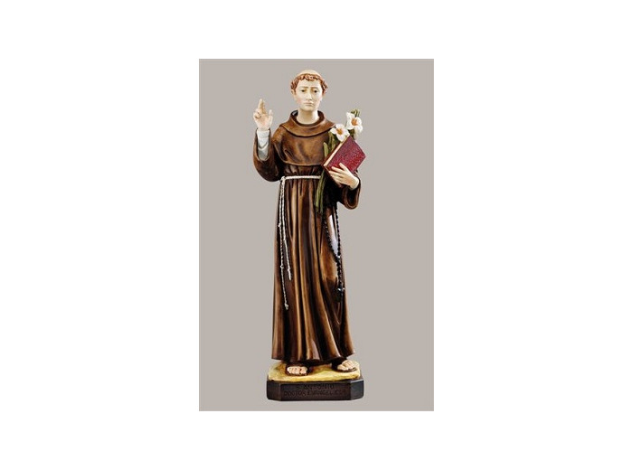 St Antoine 80 cm résine polychrome PEINT à la MAIN