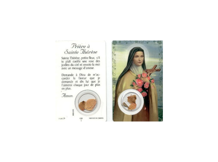 Carte-prière avec insertion STE THÉRÈSE