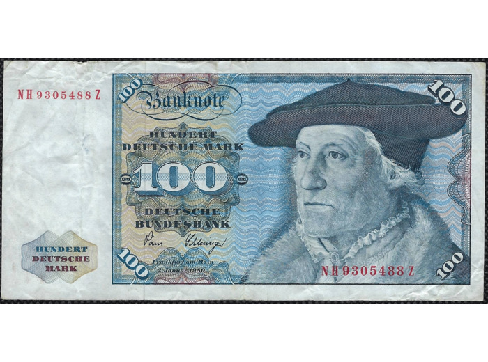 ALLEMAGNE 100 DEUTSCHE MARK 2-1-1980 SERIE NH Z TTB (W34d)