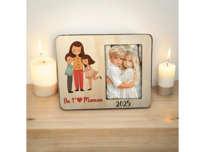 Cadre photo personnalisé en bois