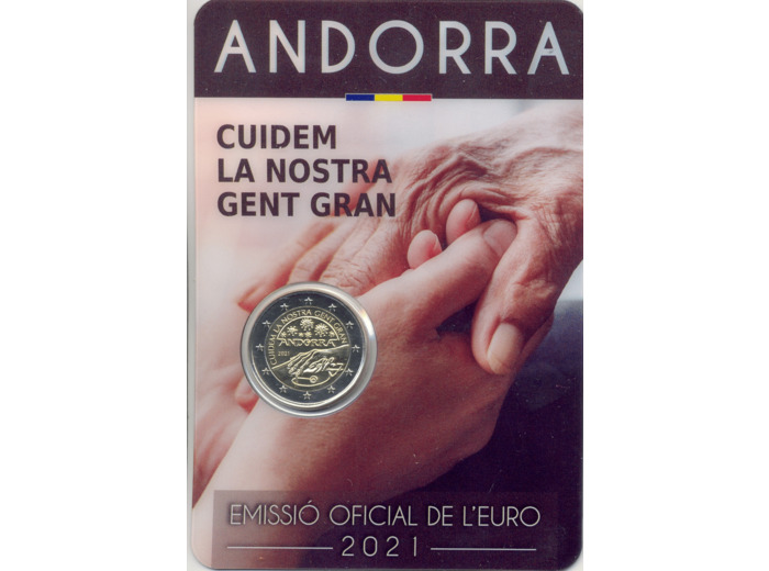 ANDORRE 2021 2 EURO CUIDEM LA NOSTRA GENT GRAN COINCARD BU