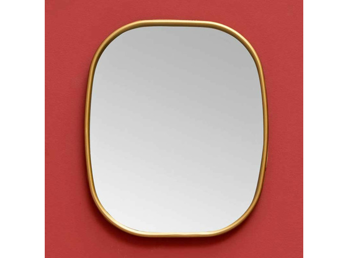 Miroir arrondi doré 31x26cm