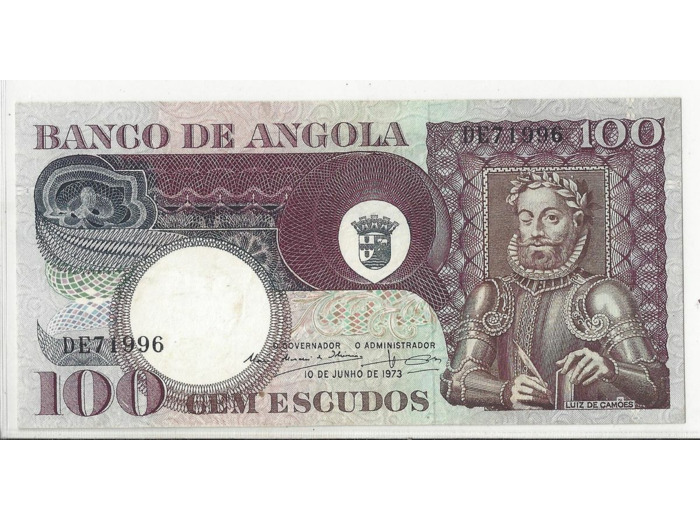 ANGOLA 100 ESCUDOS 10 06 1973 SPL