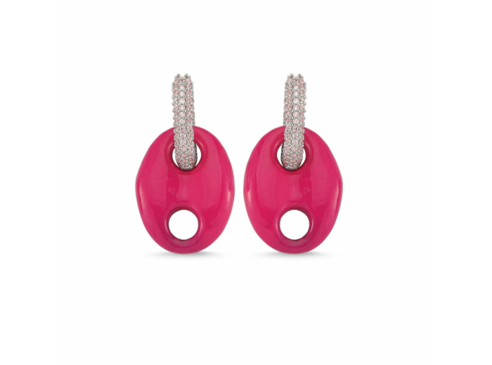 Boucles d'oreilles What About Me Grand Modèle Rose Néon