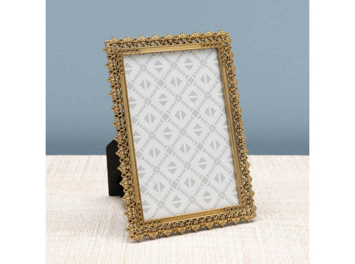 Cadre photo doré rectangulaire à poser 18x13cm