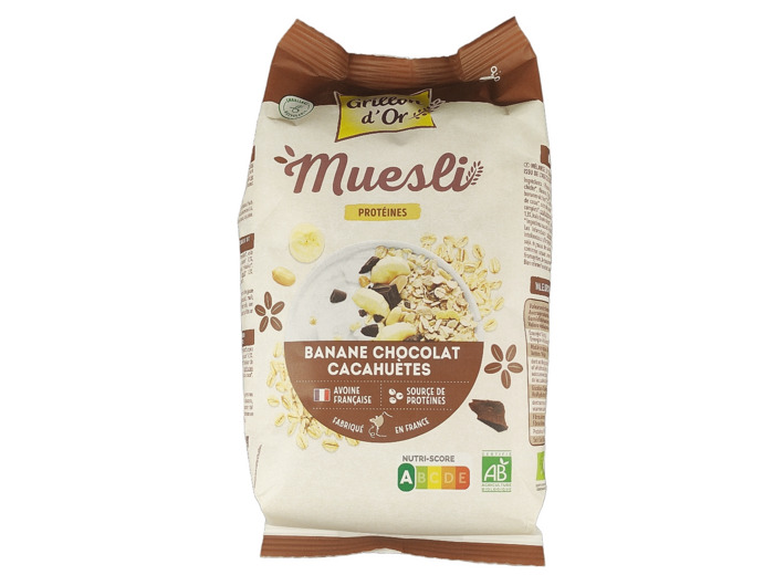 Muesli Banane Chocolat Cacahuètes 500g Bio
