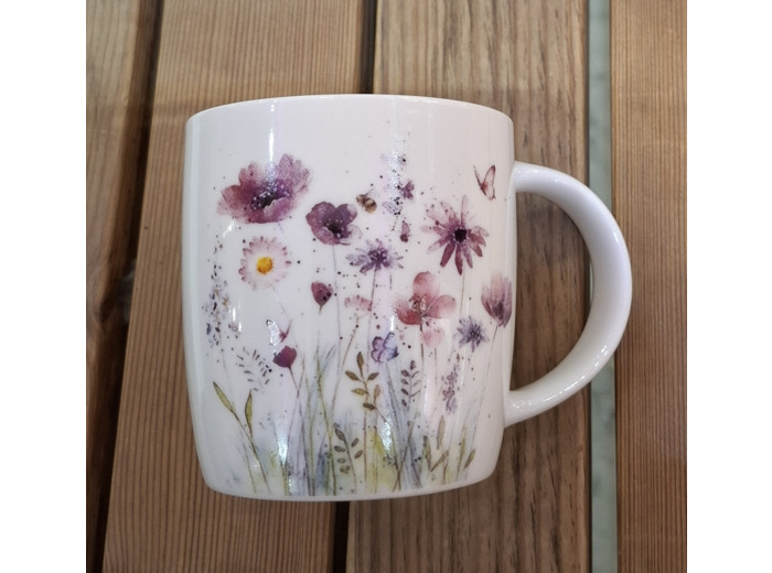 Mug porcelaine décor Fleurs des champs