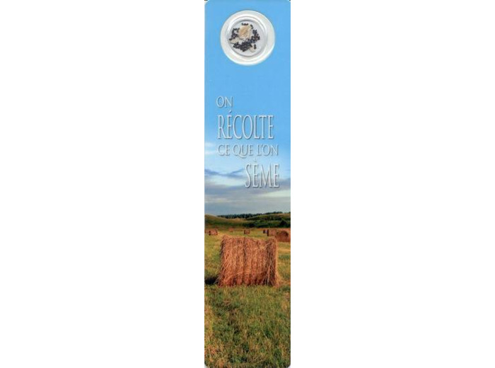 Signet plastifié avec médaille sous sachet- RECOLTE et SEME