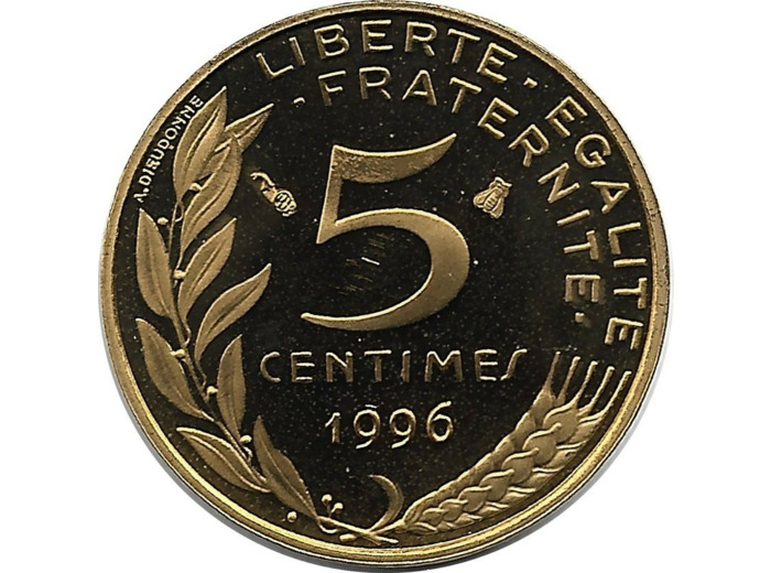 FRANCE 5 CENTIMES LAGRIFFOUL 1996 4 plis BE