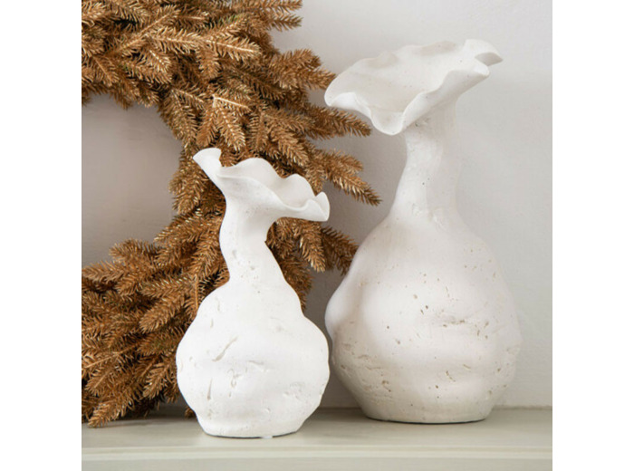 Vase Helix céramique blanc 13x13x24cm