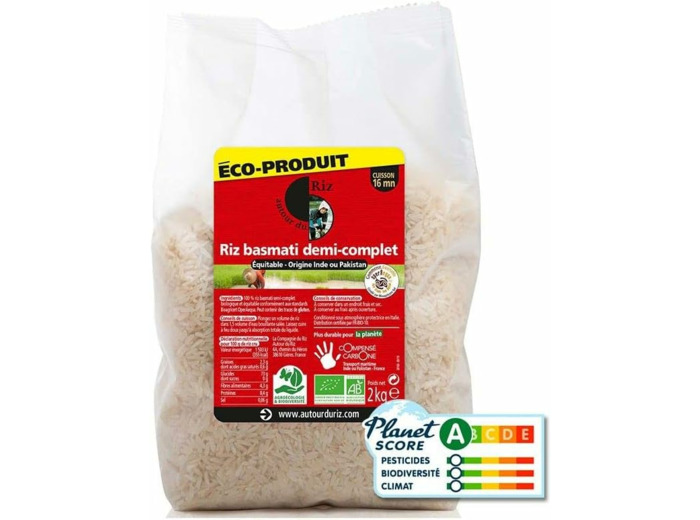 Riz basmati 1/2 complet 2kg Autour du Riz