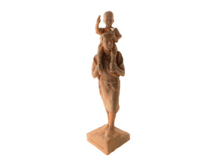 Saint Joseph De La Marche - Statue en albâtre 43cm - Couleur