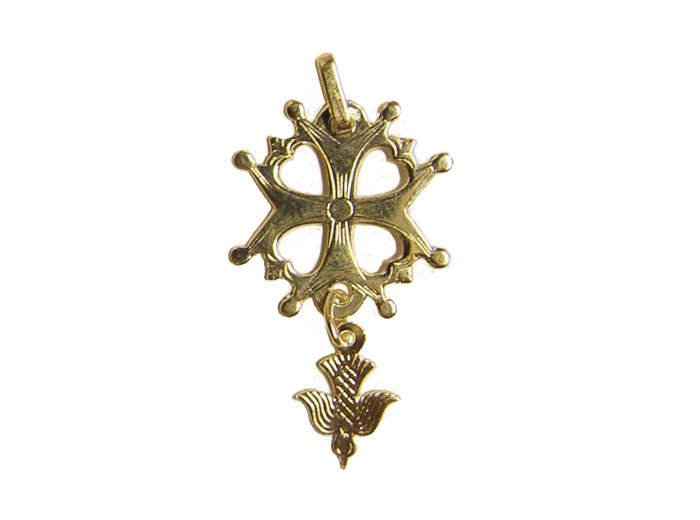 Croix Huguenote en Plaqué Or 17mm