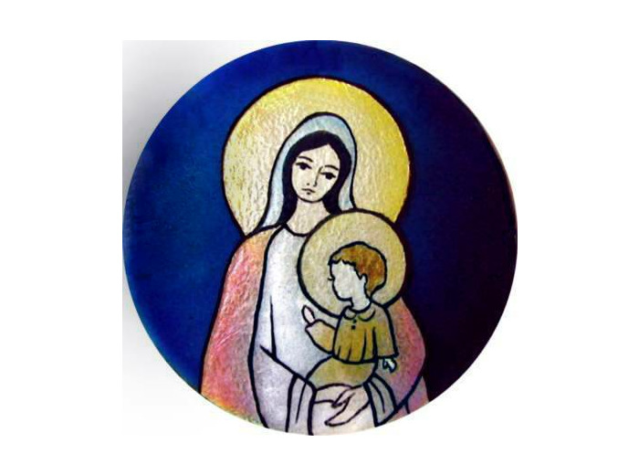 Vierge du Bon Secours sans fleur D10,5cm - EMAUX DU LIBAN