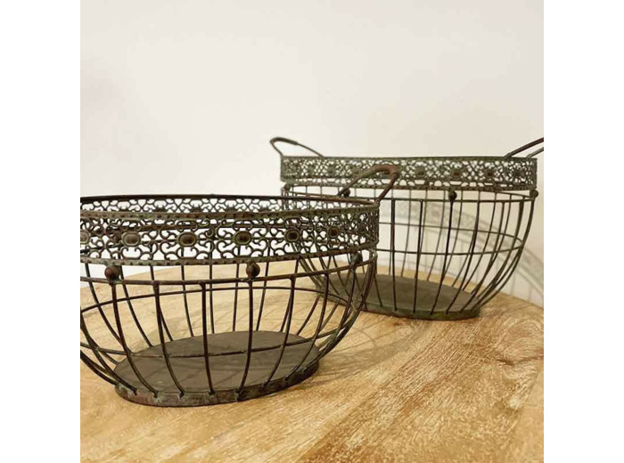 Ensemble 2 paniers fer 46x29x26cm