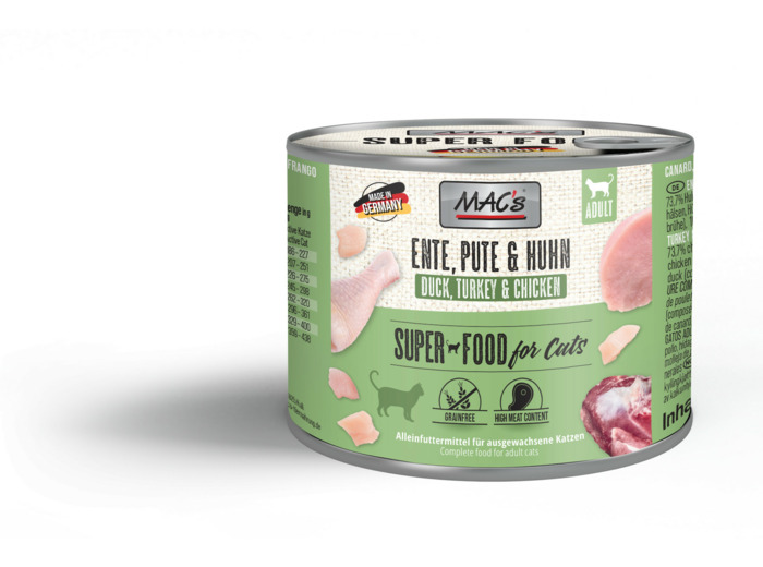 MAC'S Canard, dinde, volaille pour chat - 2 formats