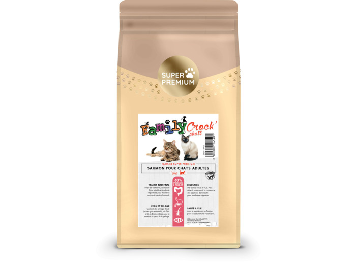 Croquettes SUPER PREMIUM au saumon pour chats adultes - 2 tailles