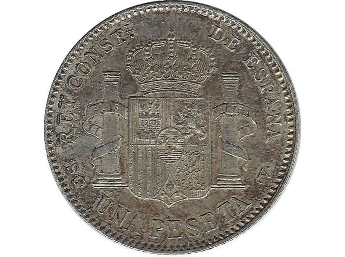 ESPAGNE 1 PESETA ALFONSO XIII 1899 (99) TTB+