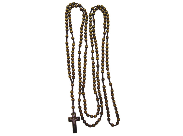 Rosaire Perles en Bois sur Corde 20 Dizaines - PALISSANDRE