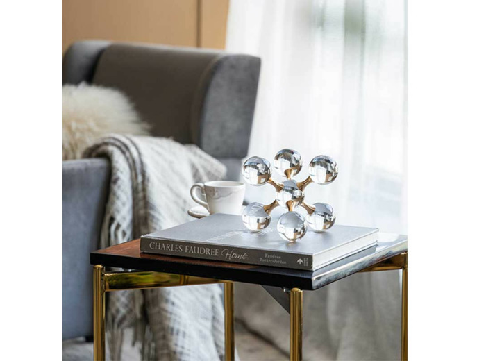 Décoration moléculaire métal verre 17cm