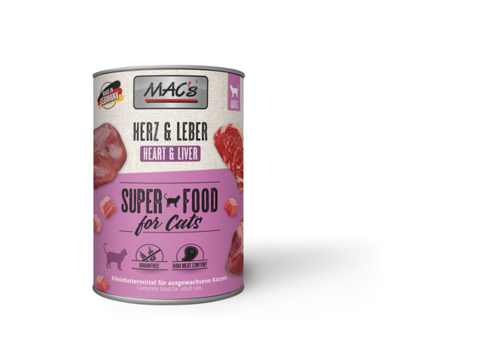 MAC'S pour chat, Coeur et foie Bovin - 400g