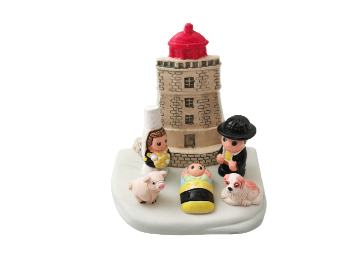 CRECHE en céramique BLOC 8x7cm- BRETAGNE