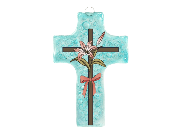 Croix en verre 8x12cm- LYS