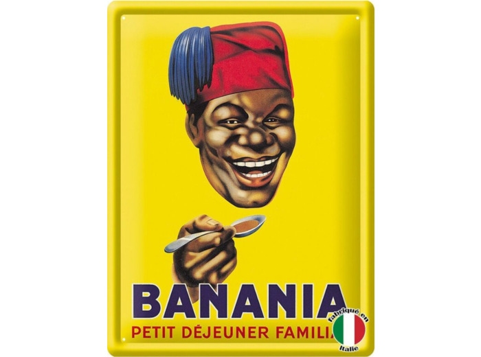 Plaque métal Banania tête - 30 x 40 cm - 56001
