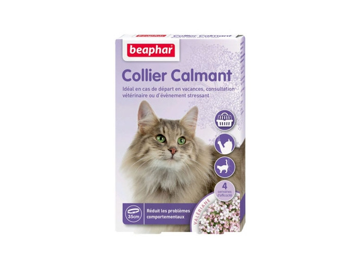 Collier calmant pour chat à base de valériane et lavande