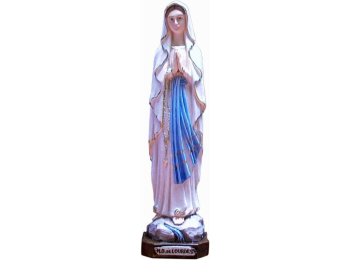 Vierge de Lourdes 20 cm résine polychrome peinte main