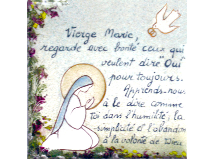 Vierge du OUI 8,1X8,1cm - EMAUX DU LIBAN