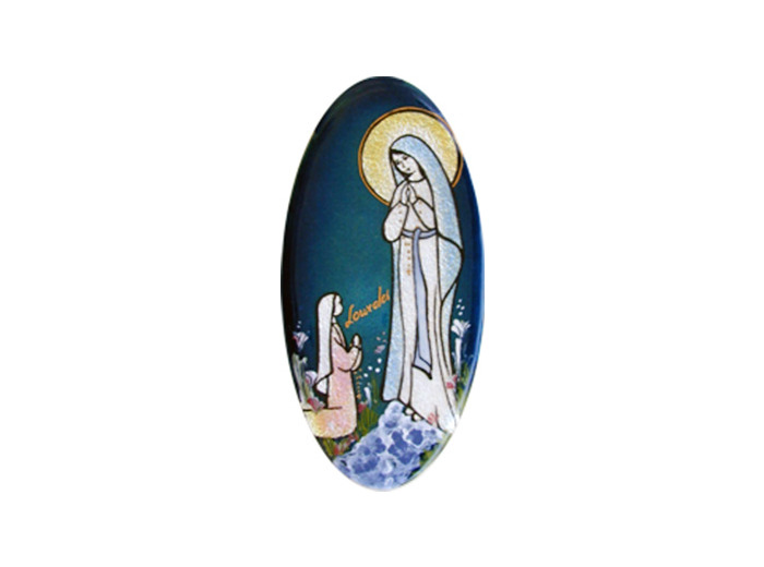 Notre Dame  de Lourdes 13,3X6,7cm - EMAUX DU LIBAN