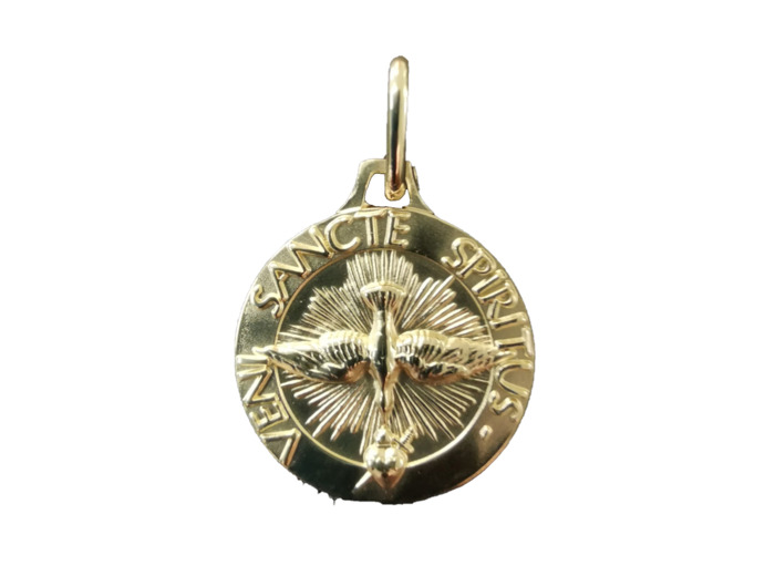 Médaille 14mm en Plaqué Or  - SAINT ESPRIT