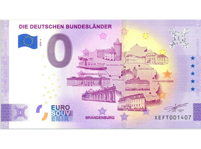 ALLEMAGNE 2020-6 DIE DEUTSCHEN BUNDESLANDER BILLET SOUVENIR 0 EURO