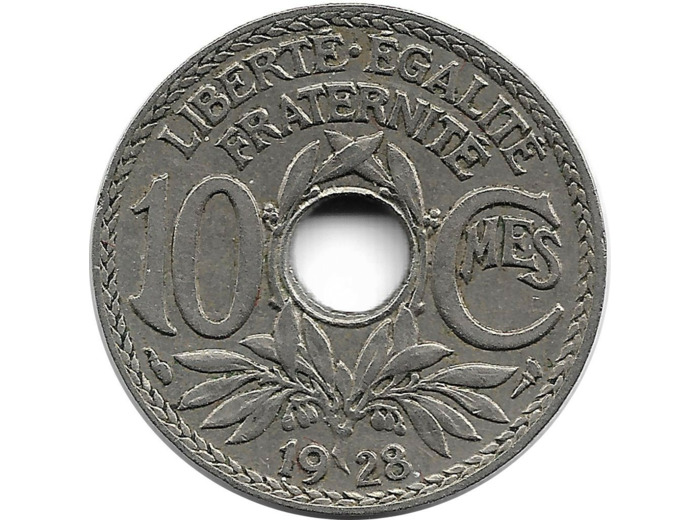 FRANCE 10 CENTIMES LINDAUER 1928 TTB