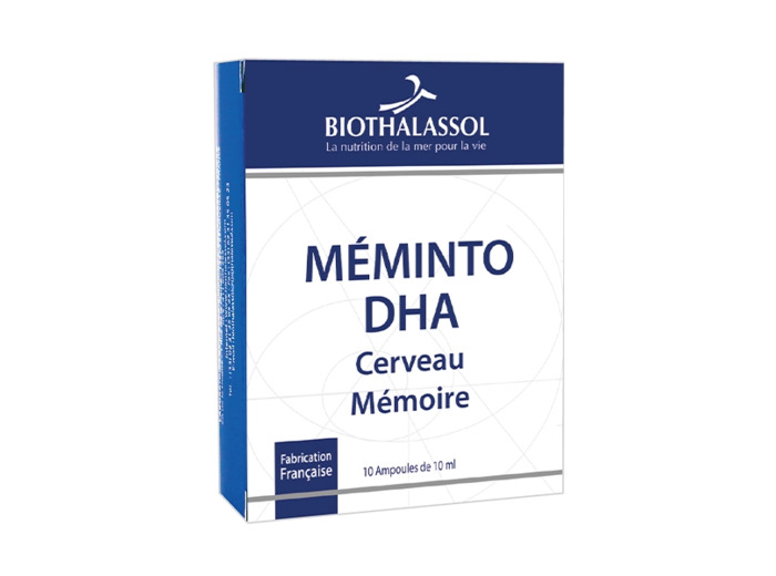 Méminto DHA-cerveau mémoire-10 ampoules-Biothalassol
