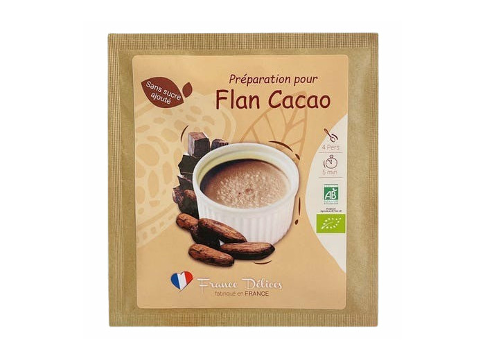 Flan Chocolat Sans Sucre Bio-14g-France Délices