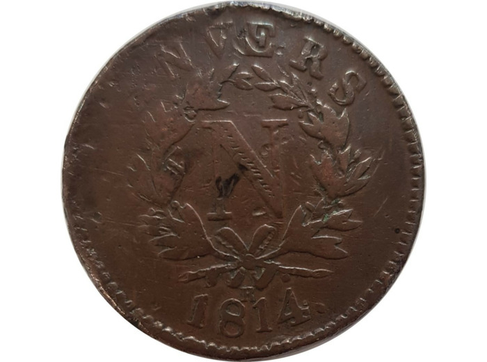 FRANCE 10 CENTIMES OBSIDIONALE 1814 R 2ème type B