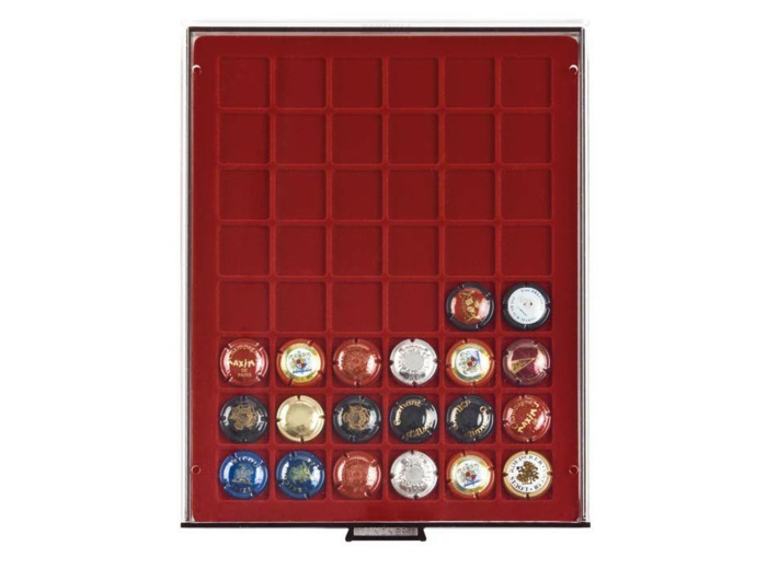 MEDAILLIER 48 CASES POUR CAPSULES MOUSSEUX CHAMPAGNE FUME 2748