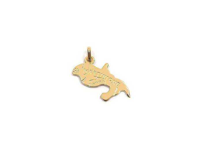 Pendentif en Plaqué Or - CARTE MARTINIQUE 20mm