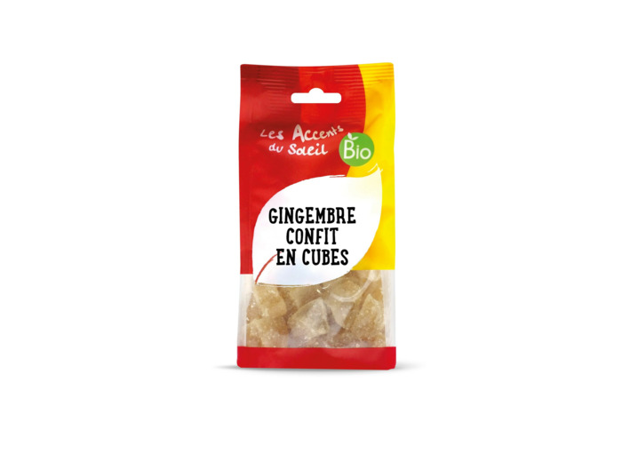 Gingembre confit en cube-125g-Les Accents du Soleil