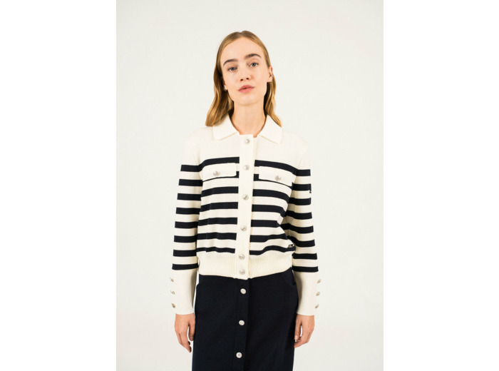 Gilet rayé en laine Rollet SAINT JAMES x Romain Brifault