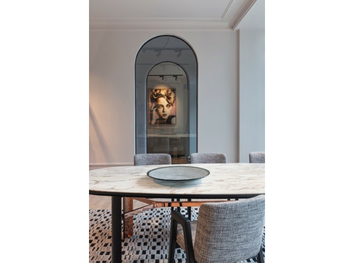 Fruteira rasa etrusca perola barrado