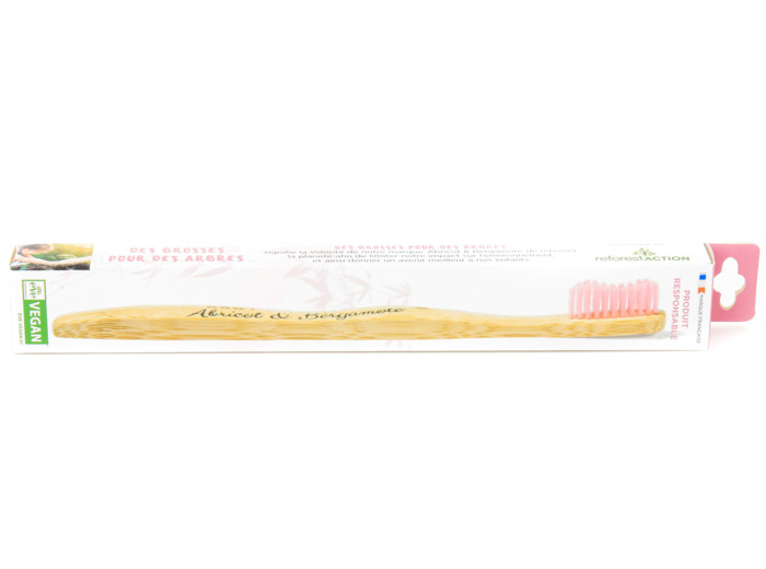 Brosse à Dents Rose en Bambou Vegan