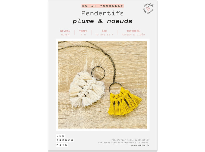 French Kits - DIY - Pendentifs - Plume & Noeuds K-0028 Multicolore