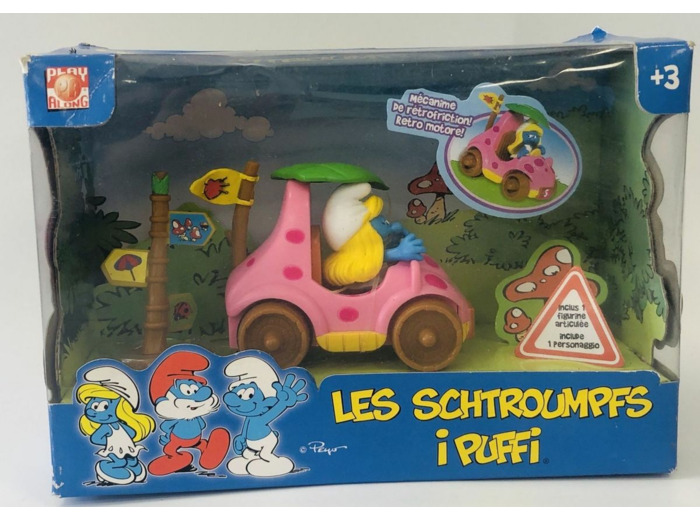 LA SCHTROUMPFETTE SCHTROUMPF EN VOITURE PUFFI de chez GIOCHI PREZIOSI