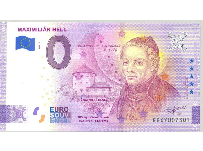 SLOVAQUIE 2020-1 MAXIMILIAN HELL BILLET SOUVENIR 0 EURO TOURISTIQUE  NEUF