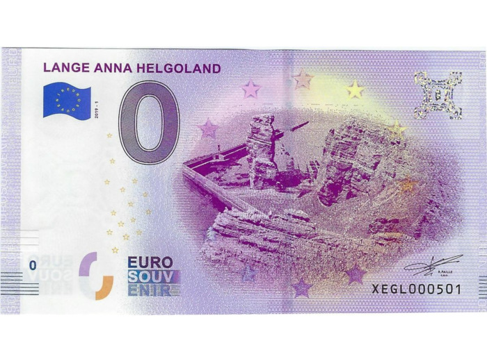 ALLEMAGNE 2019-1 LANGE ANNA HELGOLAND BILLET SOUVENIR 0 EURO TOURISTIQUE  NEUF