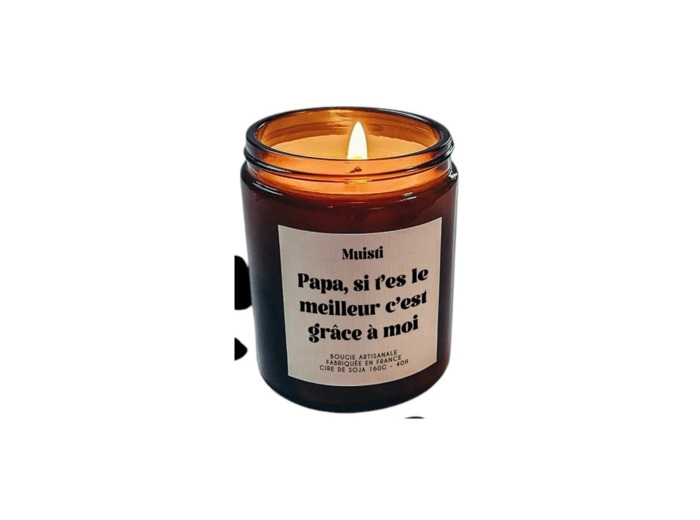 Bougie parfumée "Papa si t'es le meilleur c'est grâce à moi"